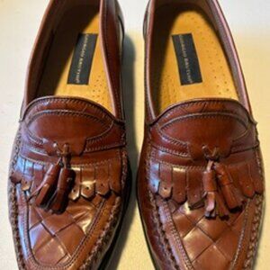 Giorgio Brutini Leather Woven Tassle Loafers Shoes Men’s Size 9-1/2D
